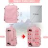 Hanples Extra Large Travel Backpack for Women as Person Item Flight Approved, 40L Carry On Backpack, 17 Inch Laptop Waterproof Hiking Casual Bag Backpack(Pink) - Image 3