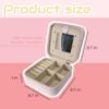 Travel Jewelry Case Organizer, Gifts for Women Teen Girls Initial Jewelry box with Mirror Vacation Beach Essentials Ring Necklace Earring Organizer Box (V) - Image 2