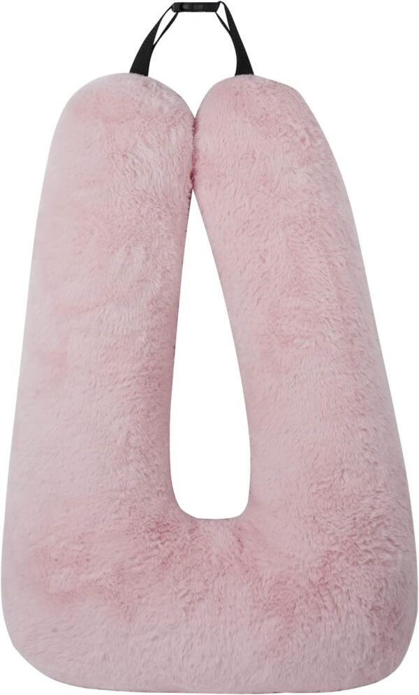 Pink Kids Travel Pillows for 3-8 Y/O -Travel Essentials for Kids Road Trip-Soft Cotton Neck Pillows for Airplane,Car Seat,Traveling for Boys/Girls
