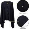 MissShorthair Women's Lightweight Knitted Scarf Poncho Sweater Cape Shawl Versatile Spring Summer Ponchos Wraps - Image 3