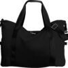 WALNEW Gym Duffel Bag for Women Men, Travel Carry on Weekender Overnight Tote Bags, Lightweight Waterproof Personal Item Bag for Sports, Dance, Workout with Wet Pocket, Black
