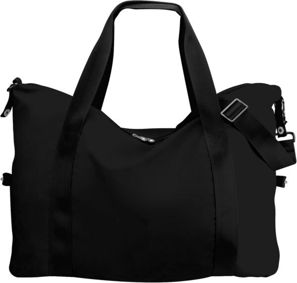 WALNEW Gym Duffel Bag for Women Men, Travel Carry on Weekender Overnight Tote Bags, Lightweight Waterproof Personal Item Bag for Sports, Dance, Workout with Wet Pocket, Black