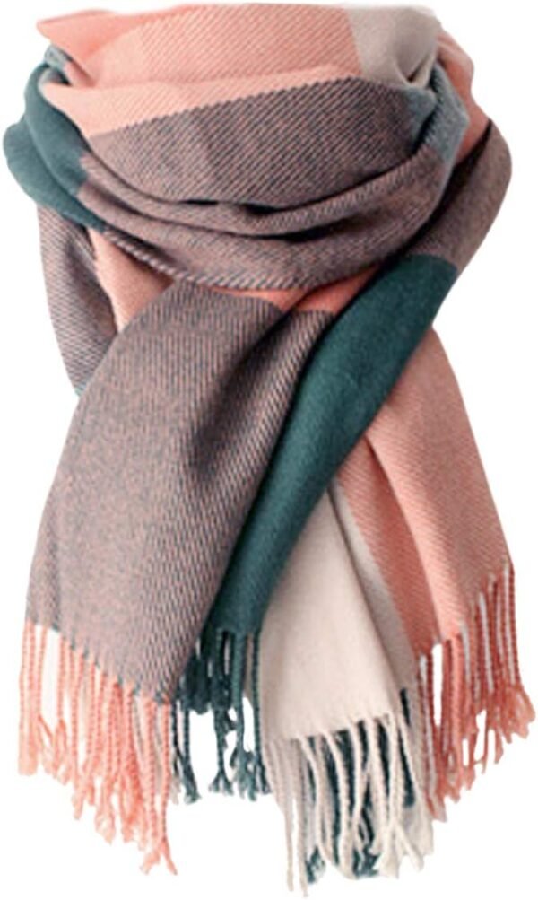 YSense Women's Long Plaid Blanket Scarf Chunky Oversized Winter Fall Warm Scarf Big Tartan Scarves Wrap Shawl Ladies Gifts