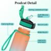 EYQ 32 oz Water Bottle with Time Marker, Carry Strap, Leak-Proof Tritan BPA-Free, Ensure You Drink Enough Water for Fitness, Gym, Camping, Outdoor Sports - Image 3