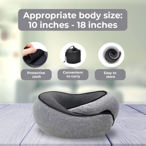 2024 New Neck Pillow, Travel Neck Pillow, 360° Travel Neck Pillows for Airplanes, Neck Pillow for Traveling, Aircraft Memory Foam Travel Neck Pillow (Gray) - Image 3