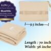 BlueHills Travel Blanket Pillow Compact Lightweight Pocket Size Airplane Traveling Essential Flight Trip Throw in Bag Portable Case Plane Accessory Beige L06 - Image 3