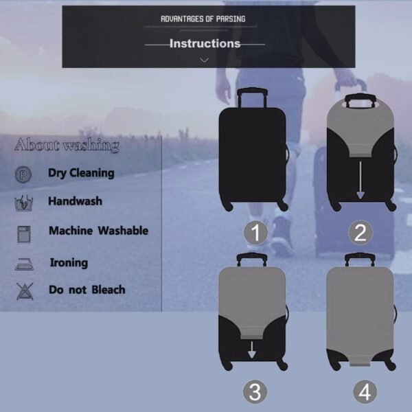 GANNEPIE Suitcase Cover Washable Travel Luggage Protector Anti-scratch Dolphin Printed Luggage Cover for 19-21 Inch - Image 5