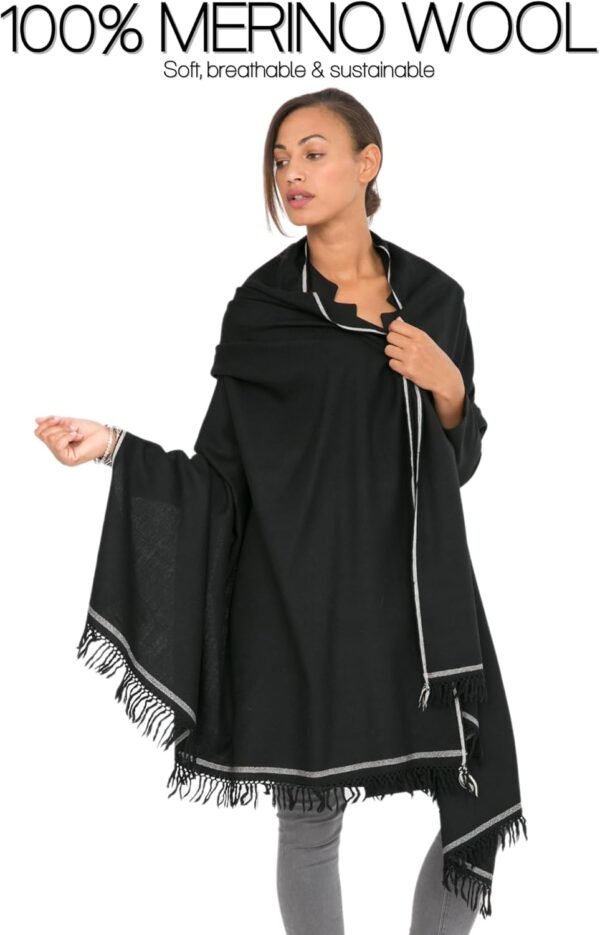 likemary Pashmina Shawls and Wraps for Women - Travel Blanket Scarf - Warm & Large Wool Wrap - Handmade Gift - Image 5