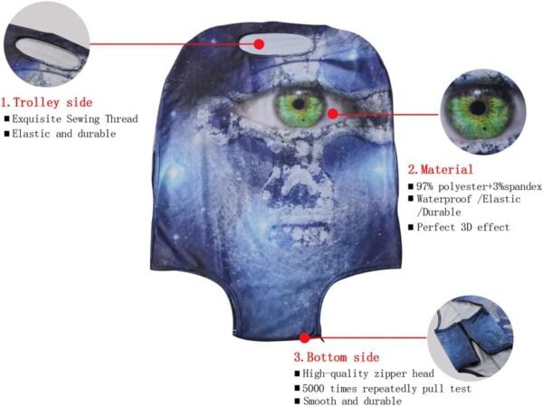 FOR U DESIGNS Travel Luggage Cover Flame Football Suitcase Protector Fits 18-21 Inch Trolley Case - Image 3