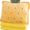 Travel Blanket and Pillow,Premium Soft Airplane Blanket Packed in Soft Bag Pillowcase,3-in-1 Compact Pack Large Blanket,Use as Blanket,Pillow and Hand Warm,Suit for Home,Camping or Office