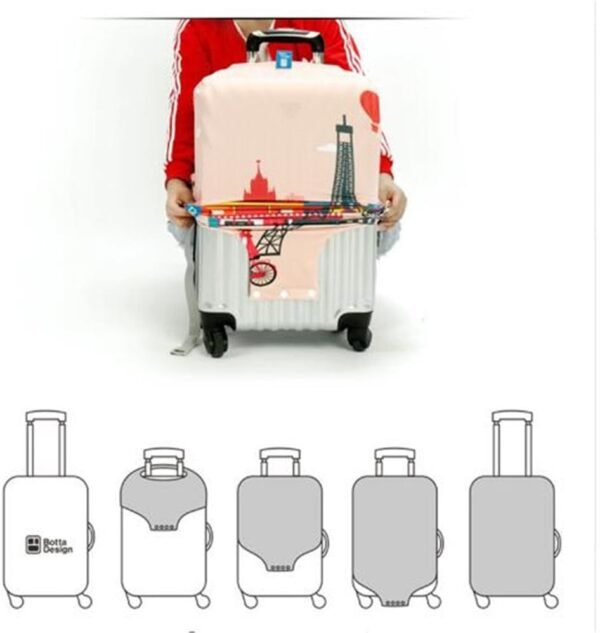 FOR U DESIGNS Travel Luggage Cover Flame Football Suitcase Protector Fits 18-21 Inch Trolley Case - Image 5