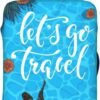 Turtle Travel Luggage Cover Protector Summer Blue Water Sea Turtle Palm Leaves Tropical Flowers Suitcase Covers for Luggage Washable Baggage Case Covers for Suitcase 18-21 Inch