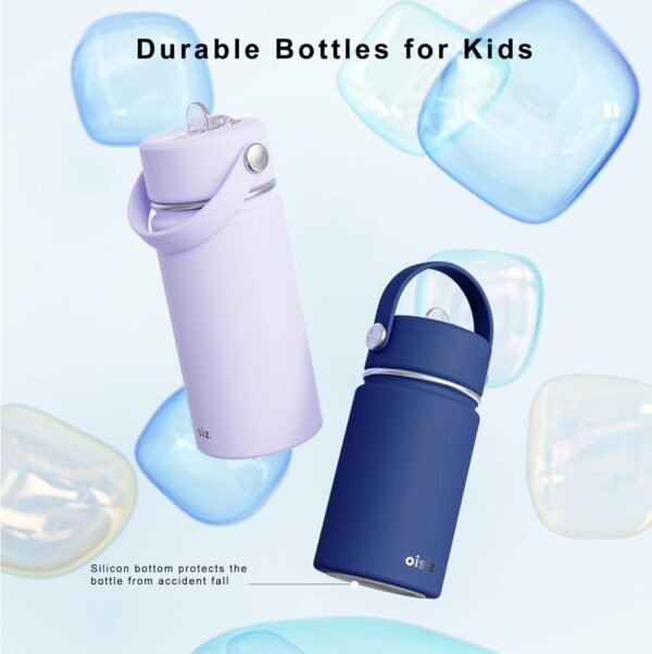 Kids Water Bottle with Straw Lid 14oz, Vacuum Insulated 316 Stainless Steel Water Bottles for Kids for School, Leakproof Water Bottle, BPA Free and Keep Cold for 24 Hours - Image 8