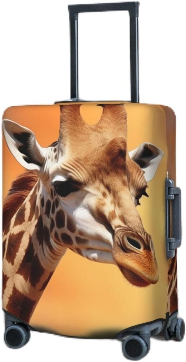 Travel Luggage Cover Suitcase Cover Giraffe Elastic Luggage Covers for Travel Luggages Protector Covers Washable Luggages Decorative Cover for Adult, Medium, Black, 12000