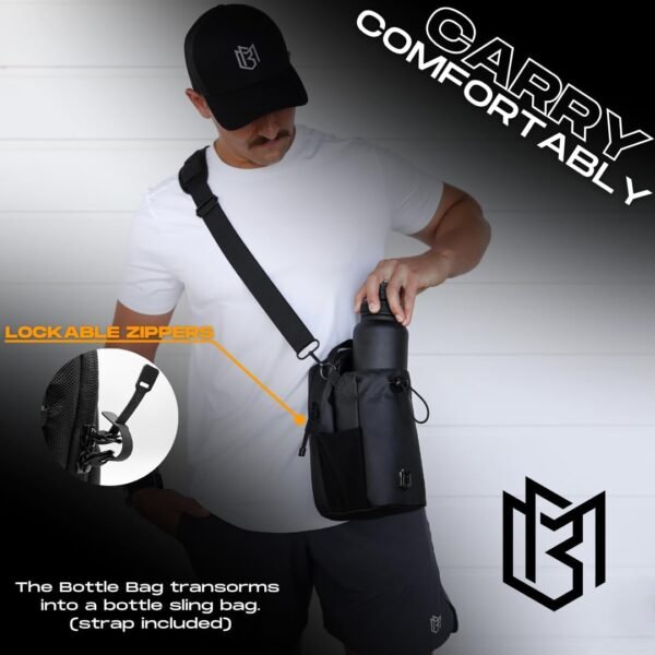 Magnetic Bottle Bag Sling Bag for Men and Women | Magnetic Gym Bag for Gym, Travel, Work, and Sports | Keep Your Items off the Dirty Gym Floor With Magnetic Attachment - Image 4