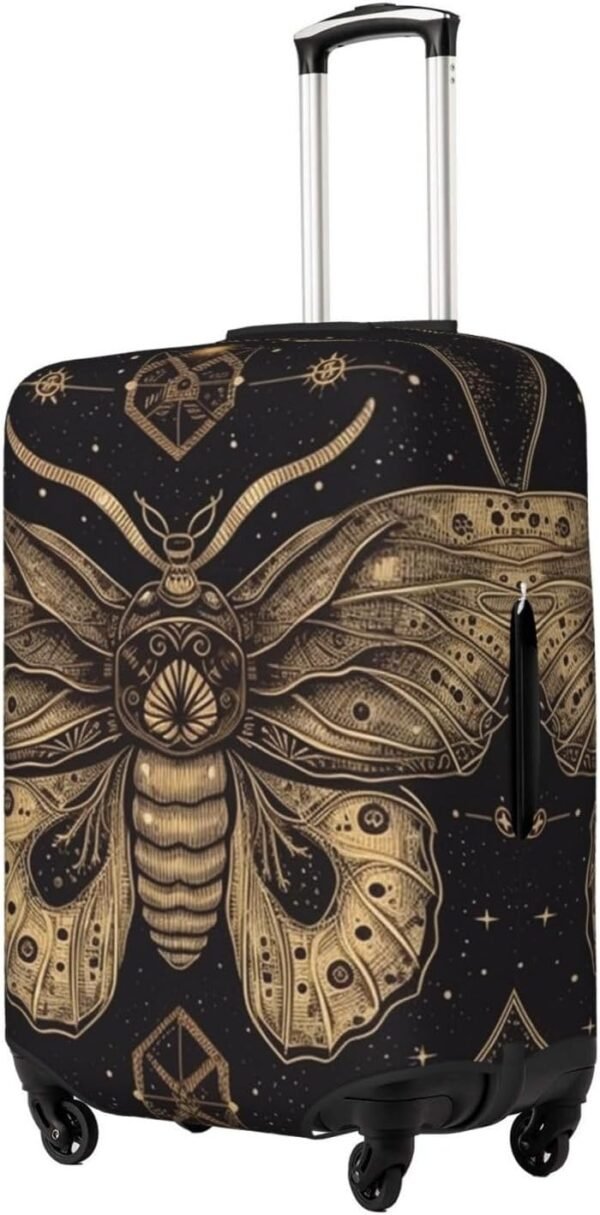 Travel Luggage Cover Moth Suitcase Covers for Luggage Fashion Suitcase Protector Fits 18-32" Luggage, Black, M, Luggage Set - Image 8