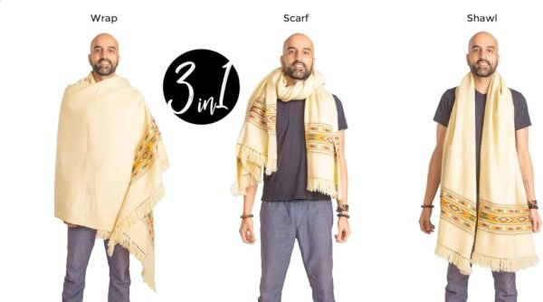 Meditation Shawl or Blanket, Exotic Shawl/Wrap, Oversize Scarf or Stole. Unisex - Image 6