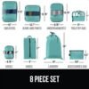 Gorilla Grip Packing Cubes Set, Space Saving Organizers for Suitcases and Luggage, Mesh Window Bags, Travel Essentials for Carry On Clothes, Shoes, Toiletry Accessories Cube with Zipper - Image 6