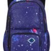 GLOOMALL Starry Sky Kids Trolley Rolling Backpack Primary School Bookbag with Wheels Travel Luggage (Deep Blue Starry Sky) - Image 2