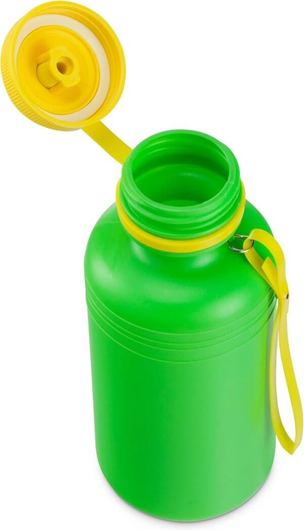 Bulk Water Bottles for Kids - (Pack of 12) 18 oz - 7.5 Inch BPA-Free Plastic water Bottles with Pop-Up Tops & Handles for Summer, reusable water bottles bulk For School, sports Birthday Party Favors - Image 4