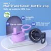 Kids Water Bottle, 2-Pack 16oz Water Bottles Kids with Straw and Stickers, Stainless Steel Vacuum Double Wall Insulated cup, Kids Water Bottle for School, Gifts for Boys and Girls(Blue/Purple) - Image 3