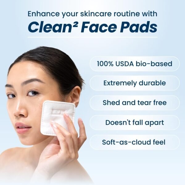 Clean Skin Club Clean² Pads 2.0 [NEW & IMPROVED EDGES] Guaranteed Not to Shed & Tear Face Pads, Unique Triple Layers, Textured & Ultra Soft Side, Organic Disposable Cotton, Pair with Makeup Remover - Image 2