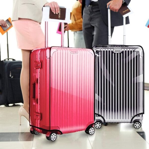 Luggage Covers for Suitcase Tsa Approved Clear PVC Waterproof Suitcase Covers Luggage Protectors 18-21Inch (18.50''H x 14.37''L x 9.44''W) - Image 2