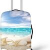Beach Starfish Shell Luggage Cover Travel Luggage Covers for Suitcase Easy Cleaning Carry on Luggage Cover Baggage Gear Covers Portable Universal Fit S Size