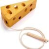 KLT Lacing Toy for Toddlers, Wooden Threading Toy Kids Travel Car Airplane Activities, Road Trip Essentials Games, Educational learning Fine Motor Skills Montessori Toys 1 Apple,1 Watermelon, 1 Cheese - Image 5