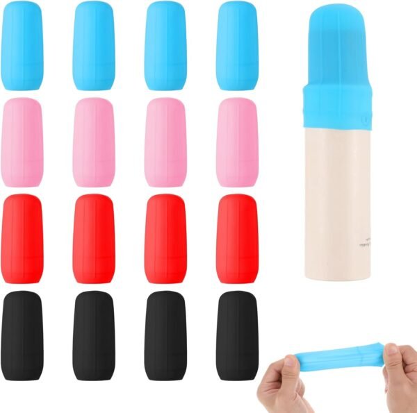 Lusofie 16Pcs Silicone Travel Sleeves For Toiletries Reusable Bottle Covers For Travel Leak Proof Travel Bottles Toiletry Sleeves For Leak Proofing Travel Essentials For Women Travel Accessories - Image 8