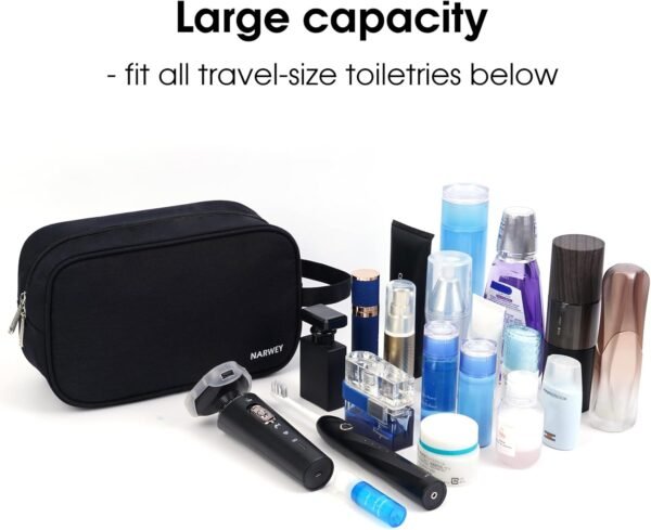 Narwey Travel Toiletry Bag for Women and Men Traveling Dopp Kit Makeup Bag Organizer Shaving Bag for Toiletries Accessories Cosmetics - Image 4