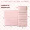Toddler Nap Mat for Daycare Preschool Girls Boho Tufted Geometric Kids Sleeping Mat Pad Toddler Bedding Set Portable Baby Sleeping Bag with Pillow and Blanket for Travel Camping Outdoor - Image 3
