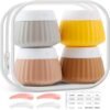Travel Containers for Toiletries,TSA Approved Silicone Cream Jars, Travel Essentials Accessories with Clear Bag and Labels, Leak Proof Travel Size Jars for Liquid Cosmetic Face Body Hand Cream