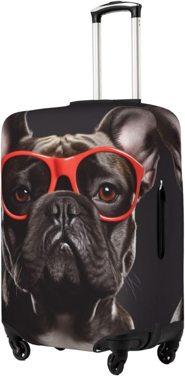 Kururi French Bulldog Print Suitcase Cover Personalized Travel Luggage Cover Trolley Case Cover Travel Luggage Protector Cover Suitable For Travel Business Trip Small - Image 2