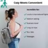 Chiropractic Neck Support Pillow - Cervical Collar - Neck Pain - Lower Back Lumbar Support - Memory Foam Travel Pillow - Grey - Image 7