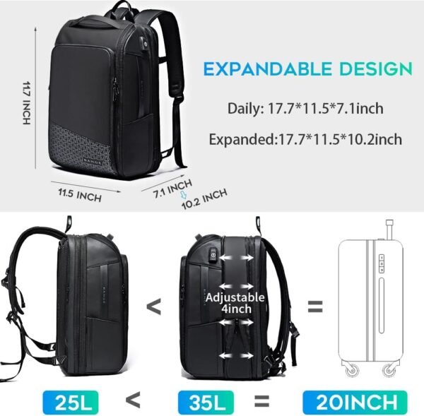 BANGE Travel Backpacks,Weekender Carry On Backpack, Waterproof Men's Business Laptop Backpack for 15.6inch - Image 2