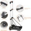 Hivexagon Folding Luggage Cart 88lbs Load Capacity Compact Lightweight and Durable Aluminum Alloy Travel Trolley for Luggage, Personal, Travel, Moving and Office Use - Image 3
