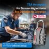 Forge Luggage Locks TSA Approved Black 1 Lock, Small Combination Lock with Zinc Alloy Body, Open Alert, Easy Read Dials, for Travel Suitcase, Bag, Backpack, Lockers. - Image 2