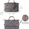 Canvas Travel Tote Luggage Men's Weekender Duffle Bag with Shoe compartment (Grey) - Image 5