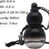 Gourd Water Bottle, Gourd-Style Water Bottle, Drinking Gourd Bottle, Bottle Gourd, Gourd Shaped Water Bottle, Gourd Drinking Cup Jug Portable Travel Large Capacity Durable, 900 ml (Black) - Image 7