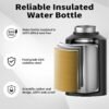 1 Gallon Water Bottle Insulated(Cold for 48 Hrs),BPA Free&Leak Proof,128oz Stainless Steel Water Jug,Big thermos,Large Water Bottle with Handle for Gym,Hiking,Camping&Travel,Black - Image 3