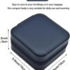 MODENGKONGJIAN Mini Jewelry Travel Case, PU Leather Travel Jewelry Organizer Box, Small Portable Portable Jewellery Storage Holder for Womens Rings Earrings Necklaces Bracelets (Navy Blue) - Image 5