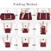 2 pack Foldable Travel Duffel Bag with Fixed on the Trolley Case, Waterproof Luggage Travel Bag, Lightweight Carry On Bag for Sports, Vacation, Shopping, Gym (wine red, light blue) - Image 5