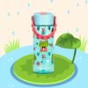 Elemental Leak Proof Water Bottles for Kids - Splash Kids Water Bottle for School with Fun Fidget Pop-it Handle - BPA Free Tritan Plastic Reusable Water Bottle with Straw - Fancy Frog - 18oz - Image 2
