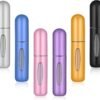 Perfume Travel Refillable Mini Perfume Atomizer Cologne Container Empty Travel Perfume Bottle, Stocking Stuffers for Women Men Small Perfume Spray Bottle for Travel Essentials 6 Pack 5ml/0.2oz