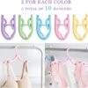 10 Pcs Travel Hangers - Cruise Ship Essentials Portable Folding Clothes Hangers Travel Accessories Foldable Clothes Drying Rack for Travel (Colorful 10pcs) - Image 3