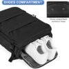 coofay Travel Backpack For Women Men Airline Approved Carry On Backpack Flight Approved Waterproof Sports Luggage Backpack Casual Daypack Small Hiking Backpack Black Backpack - Image 5