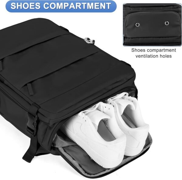 coofay Travel Backpack For Women Men Airline Approved Carry On Backpack Flight Approved Waterproof Sports Luggage Backpack Casual Daypack Small Hiking Backpack Black Backpack - Image 5