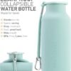 Collapsible Water Bottles 20 oz, Leak Proof, BPA Free Foldable Silicone Travel Water Bottle Cups for Taveling, Outdoors, On the go, Sage Green - Image 3