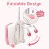 Kids Ride-on Luggage, Carry on Luggage with Trolley+Suitcase Design, Foldable and Rideable Suitcase with Spinner Wheels and Seat, 20" suitcase for Toddler Baby Travel Flight, Pink - Image 7